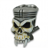 Piston Skull - Bone/Silver